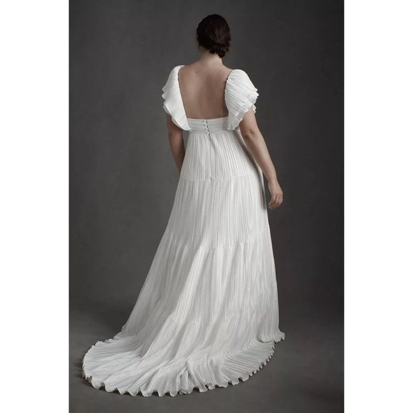 BHLDN Valerie Gown Flutter Sleeve Size 10 and 12 - Picture 5 of 8